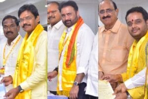 నామినేషన్లు వేసిన ముగ్గురు టీడీపీ అభ్యర్థులు