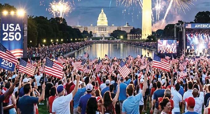 America 250th Independence celebration with Donald Trump speech