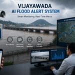 విజయవాడలో వరద హెచ్చరిక కోసం ప్రారంభించిన AI ఆధారిత సిటీ ఫ్లడ్ అలర్ట్ ప్లాట్‌ఫారమ్ స్క్రీన్‌గ్రాబ్