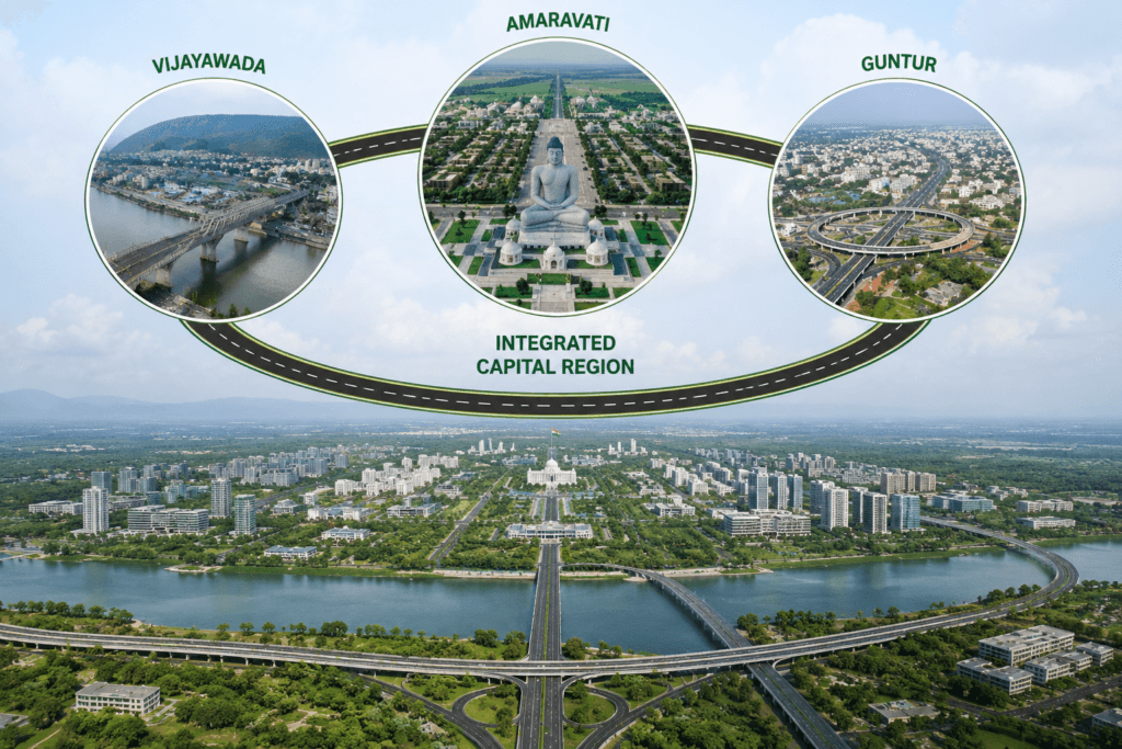 అమరావతి, విజయవాడ, గుంటూరు కలిపి ఒకే మెగా సిటీ!
